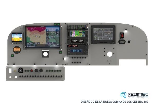 Detalle de la cabina del Cessna 182. (REDIMEC)